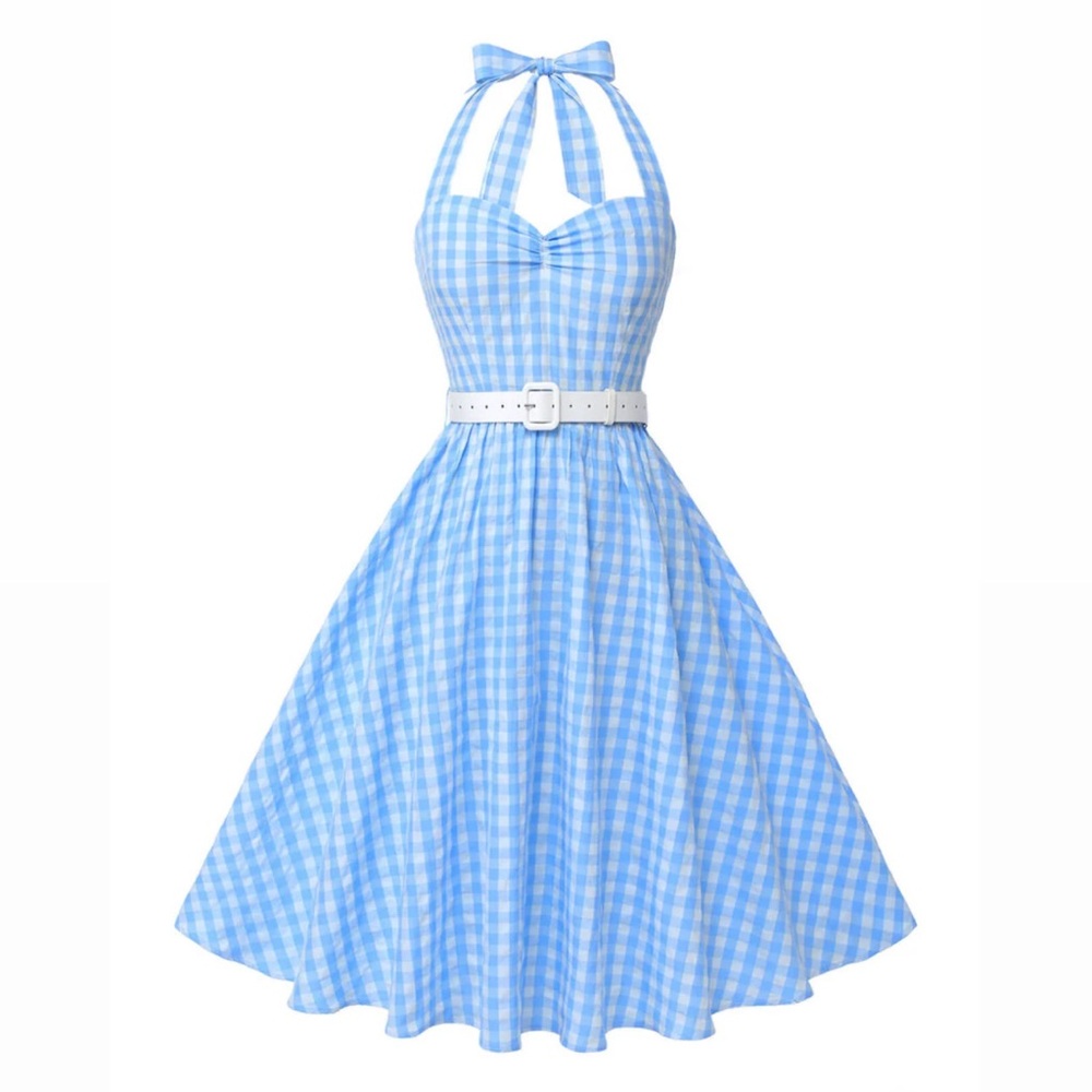 Blue Gingham halter Dress